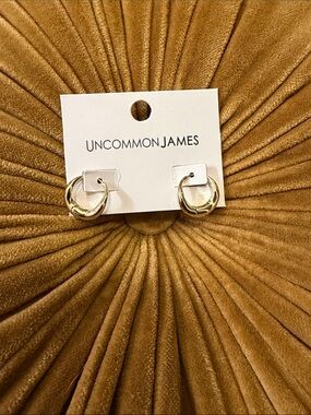 NWT Uncommon James Polished Gold Rope Twist small hoop Earrings